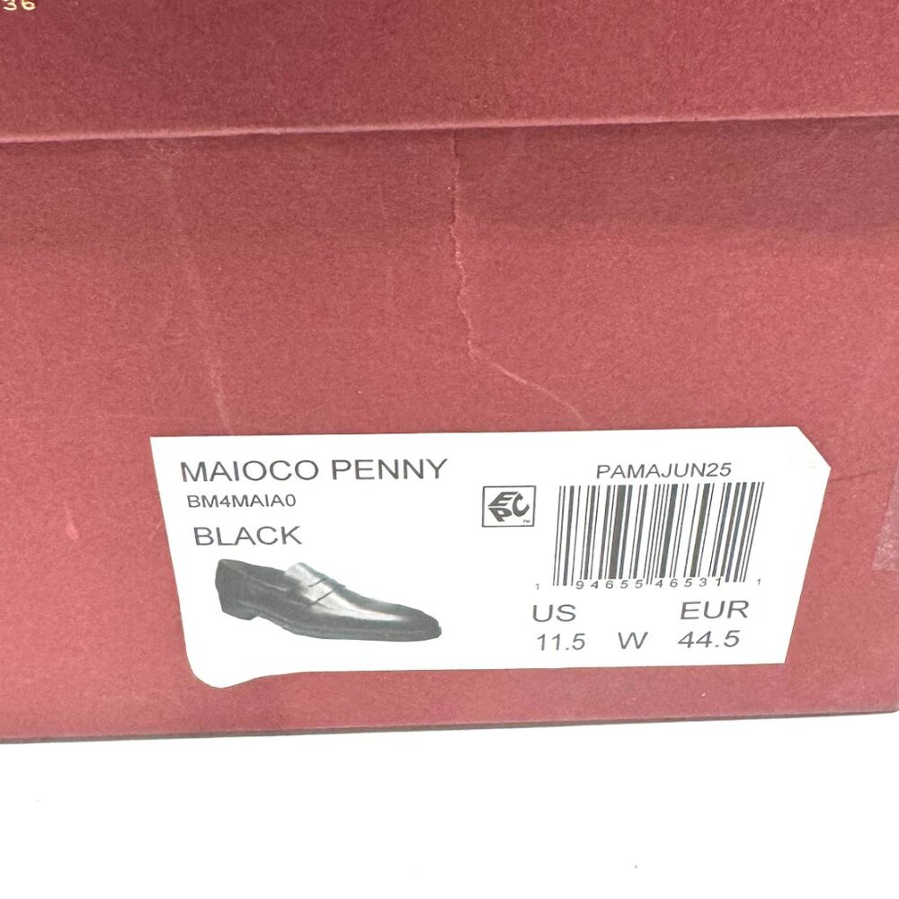 BRUNO MAGLI MEN'S MAIOCO PENNY LEATHER SLIP ON LOAFER SHOES BLACK SIZE 11.5 W - Picture 6 of 6